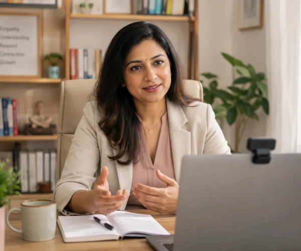 Marriage therapist providing online marriage counselling session at LeapHope